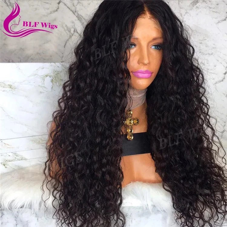 300 Density Kinky Curly Full Lace Wig Human Hair Wigs for White Women