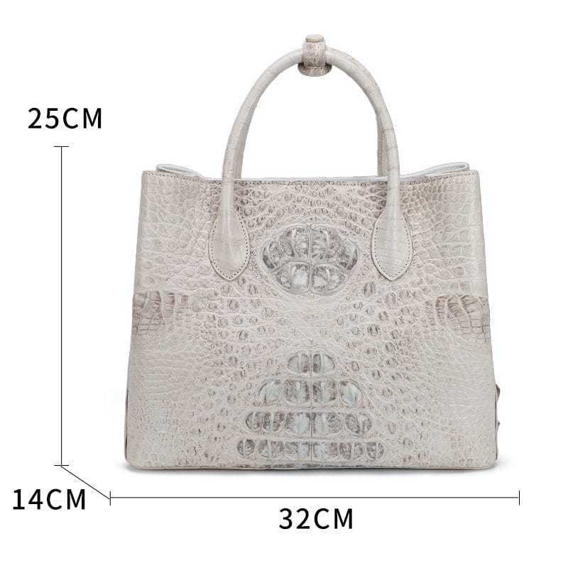 3045-white Westal Luxury Women 100% Genuine Crocodile Leather Handbag Purse and Handbag Leather Tote Bag Women