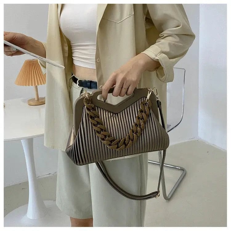 30X19X11CM / Brown 1 Top Brand Pleated Woman Handbag Designer Shoulder Bag for Women Clutch Purses Trendy Leather Crossbody Bags