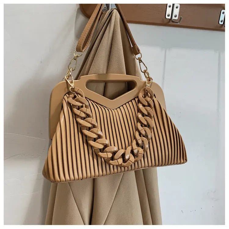 30X19X11CM / Brown 2 Top Brand Pleated Woman Handbag Designer Shoulder Bag for Women Clutch Purses Trendy Leather Crossbody Bags
