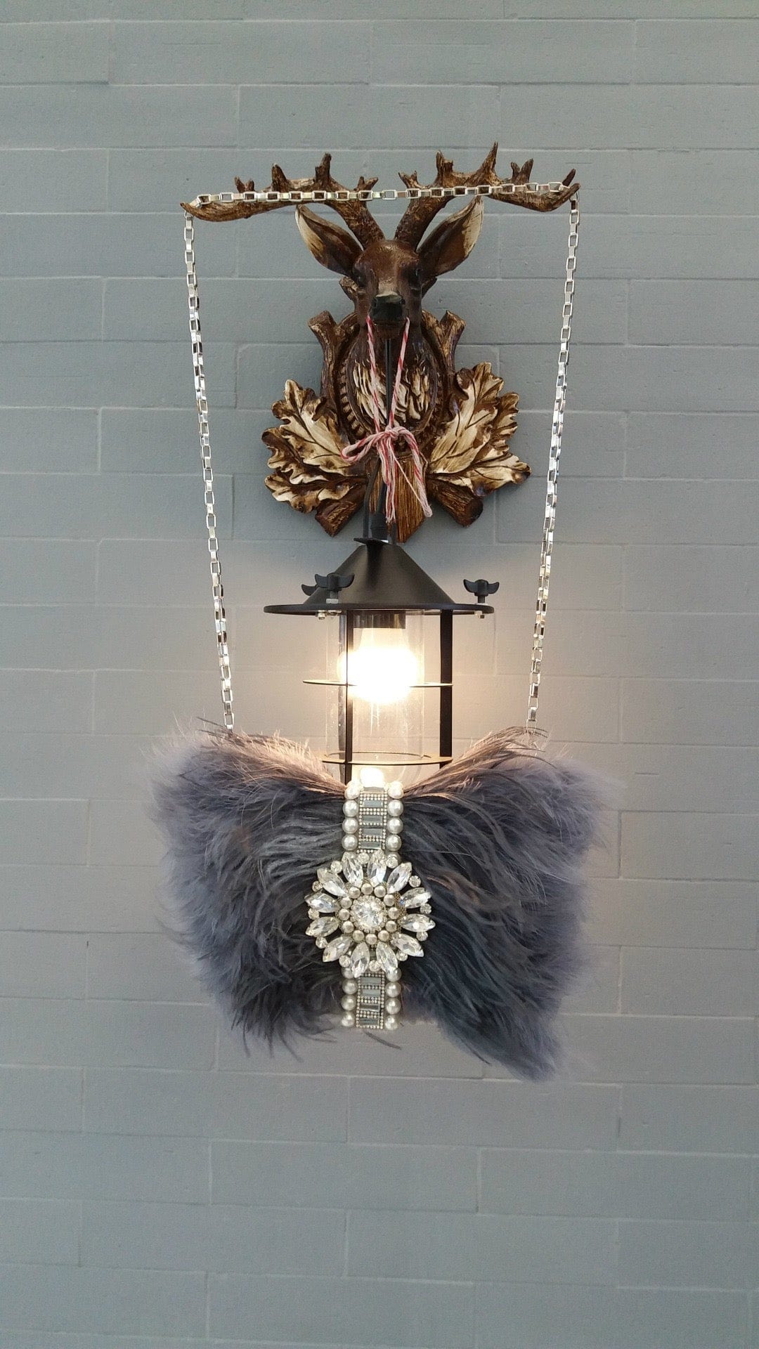 30X30X5CM / Gray Fashion Ladies Diamond Clutch Tote Bag with Ostrich Feather Shoulder Purse Wedding Clutch  Fur Bags For Woman