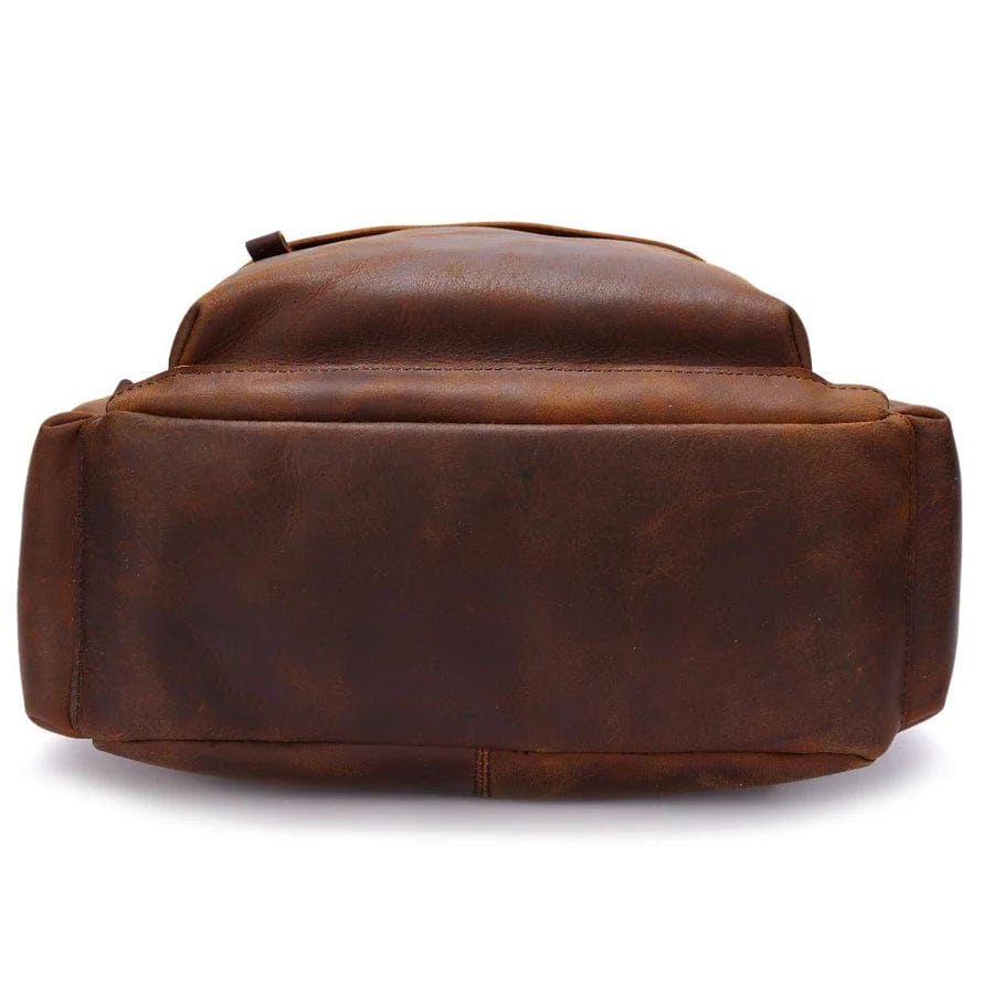 31*13*41cm / Darker brown In Stocks Customs Laptop Backpacks Crazy Horse Leather Bag women Dark Brown 100% Genuine Leather Backpack