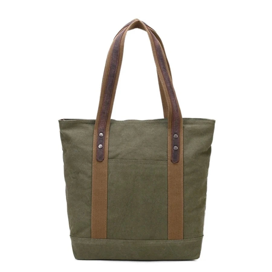 32*12*38cm / Army green In Stock Cotton Canvas handbag lady purse tote shoulder handbag