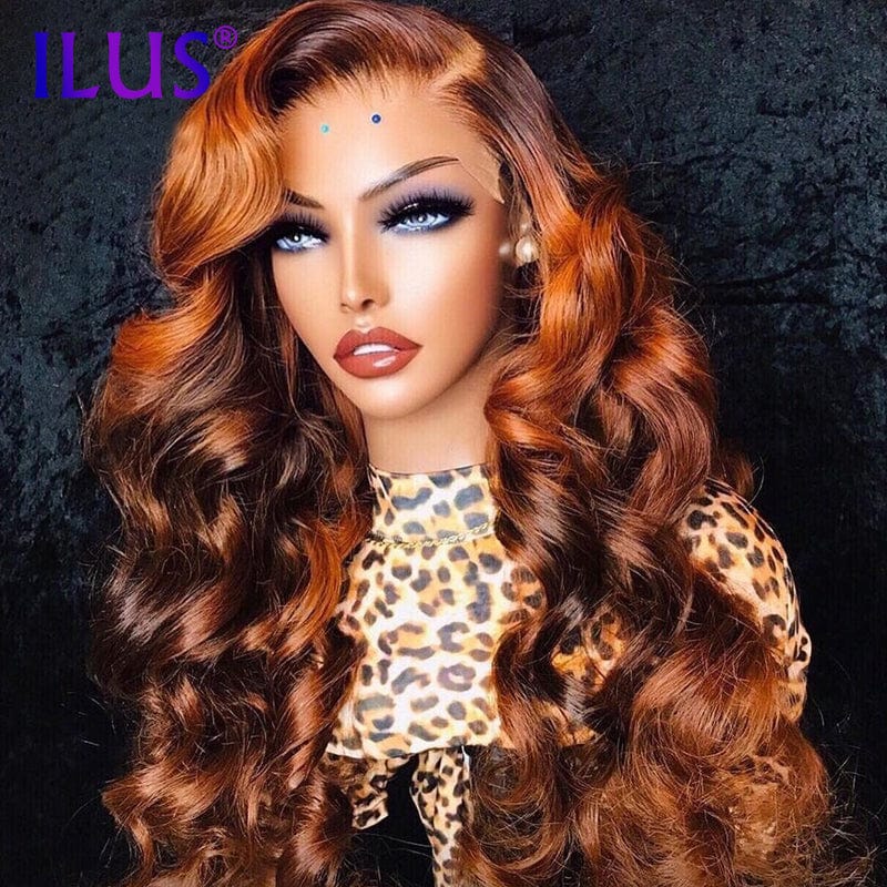 32 Inches / 267# Ginger Color HD Lace Front Human Hair Wigs Orange Loose Wave 10 Inch Bob Wig 360 Full Lace Front Human Hair Wigs For Black Women