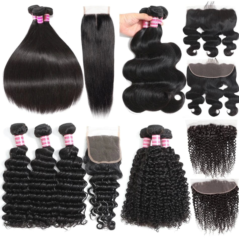 32 Inches / bundles with closure Cheap Water Wave Wigs Human Hair Lace Front Kinky Curly Full Lace Human Hair Wigs For Black Women 360 HD Lace Frontal Wig Vendor
