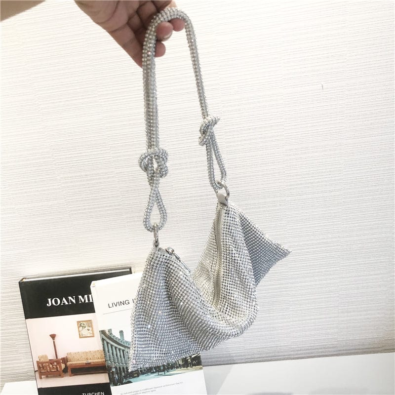 33X15X2CM / silver Bling Handbags for Women Luxury Evening Diamond Clutch Party Shoulder Bag Designer Handbags Famous Brands Rhinestones Purses