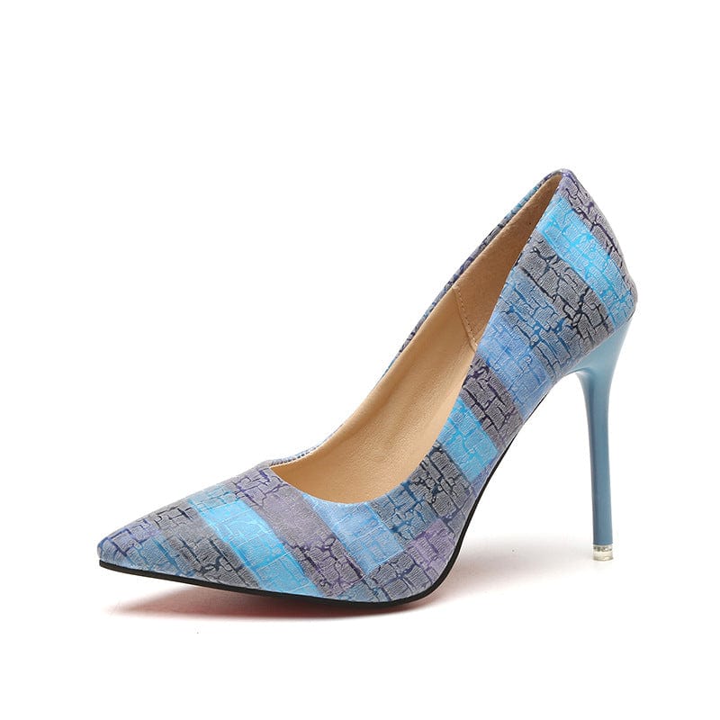 34 / 1 TX Fancy Color Fashionable Heels High Quality Ladies Heels Pumps Slip On Heals Shoes For Women
