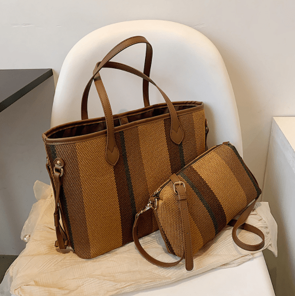 34*12*26cm / #4 Wholesale Large Capacity fashion stripe tote bag ladies underarm Casual handbag bag for  women