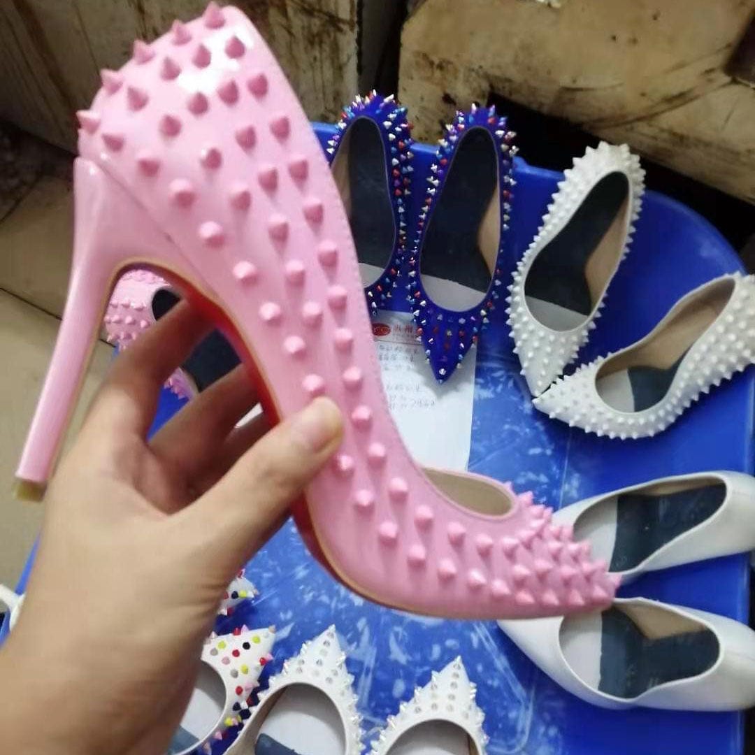 34 / 6 TX Spring and autumn all-match stilettos large size pointed toe multicolor high heel women's fashion single shoes stiletto
