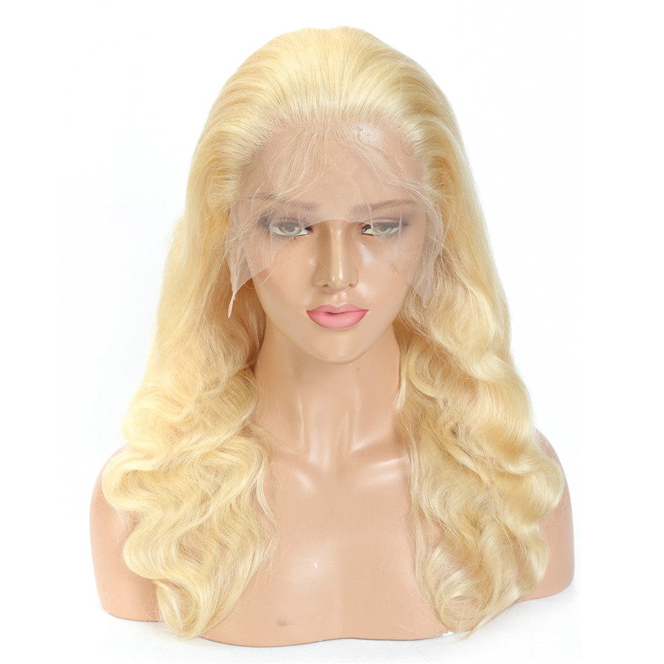 34 Inches / Yellow Top Quality Raw Hair Preplucked Glueless 32 Inch Human Hair Blonde 13*4 Lace Wig In Stock Light Color 613 Wigs