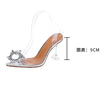 34 / Transparent 9cm Ladies transparent heels women sandals No.106