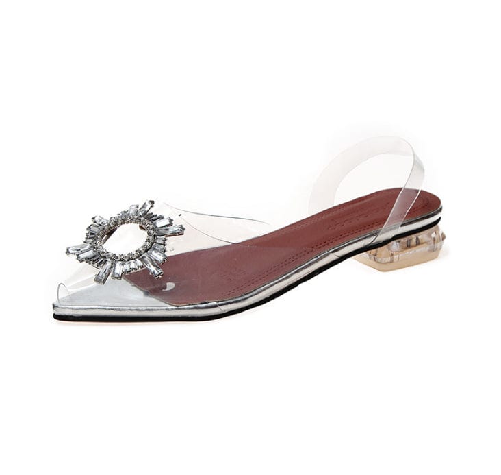 34 / Transparent flat Ladies transparent heels women sandals No.106