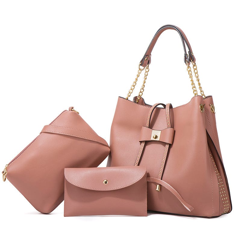 35*13*30cm / #5 Factory Ready to Ship PU Leather Women's Handbag shopping Tote Bag Clutch Card Holder Coin Pocket 3Pcs Lady Handbag Set