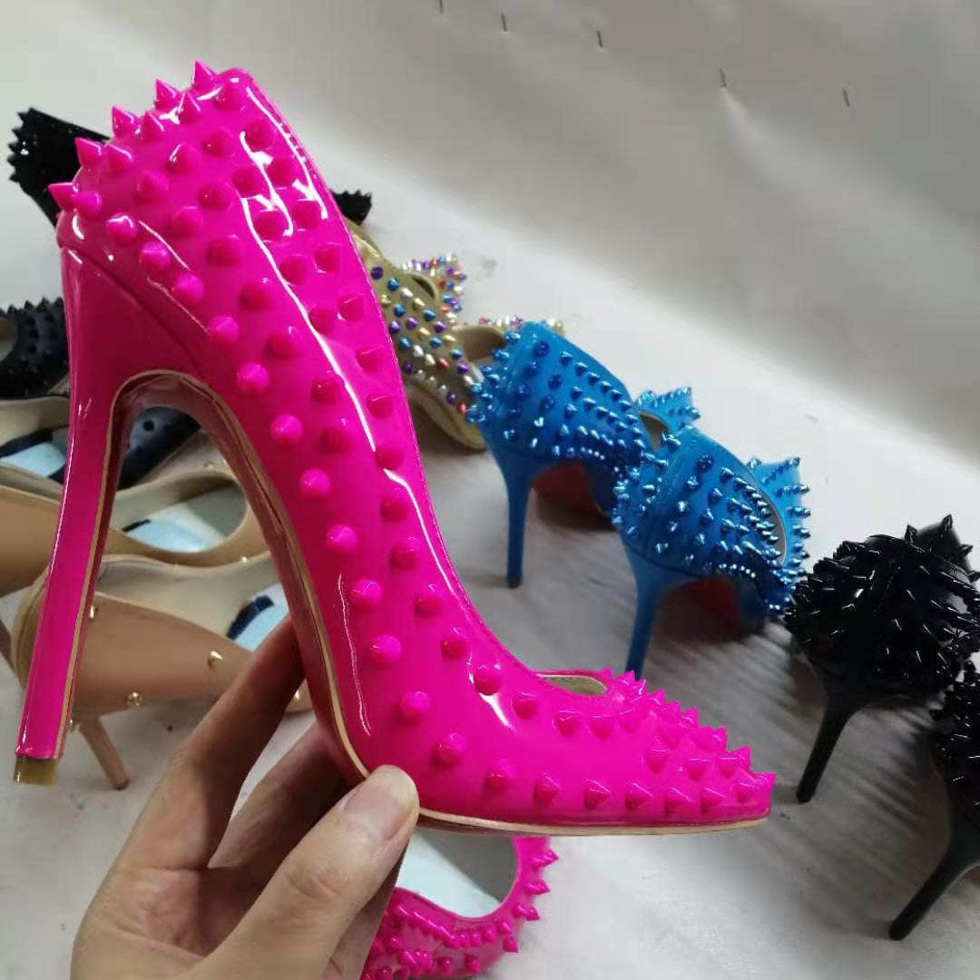 35 / 8 TX Spring and autumn all-match stilettos large size pointed toe multicolor high heel women's fashion single shoes stiletto