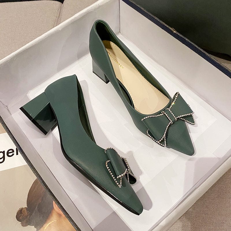 35 / green sh11795a New Spring Summer ladies shoes pointed toe Autumn Elegant Fashion 2023 women low heels shoes