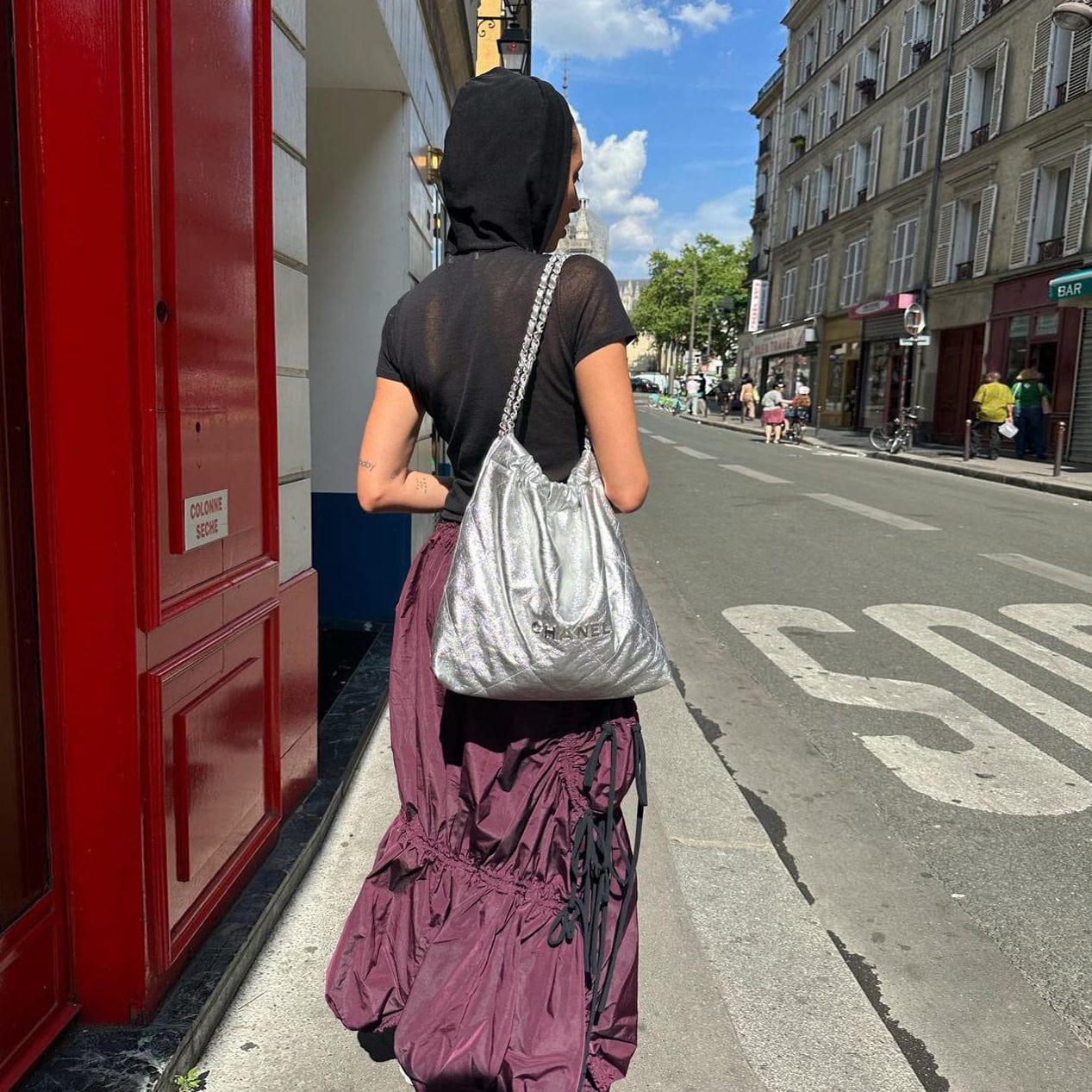 35310 Fasion High Waist Skirt Drawstring Streetwear Womens Skirt 2023