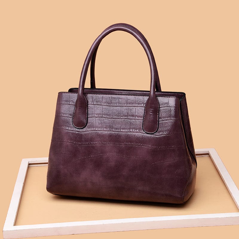 36*15*25cm / Purple Fashion luxury handbag European and American style alligator handbag real leather messenger bags women handbags shoulder bag