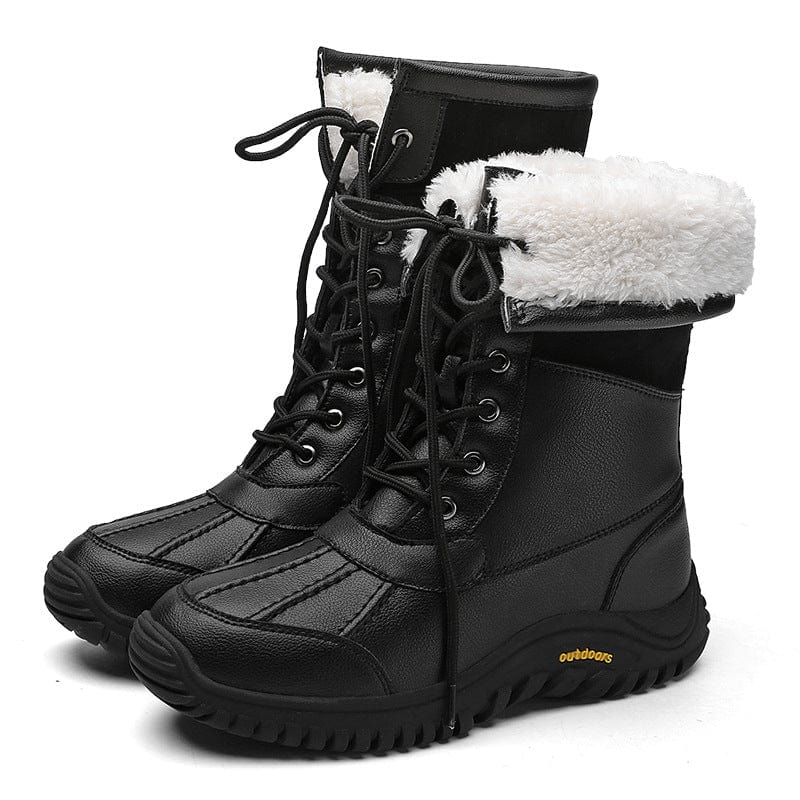 36 / 2 TX New warm outdoor Martin boots snow shoes women's waterproof non-slip high-top cotton fleece snow boots women