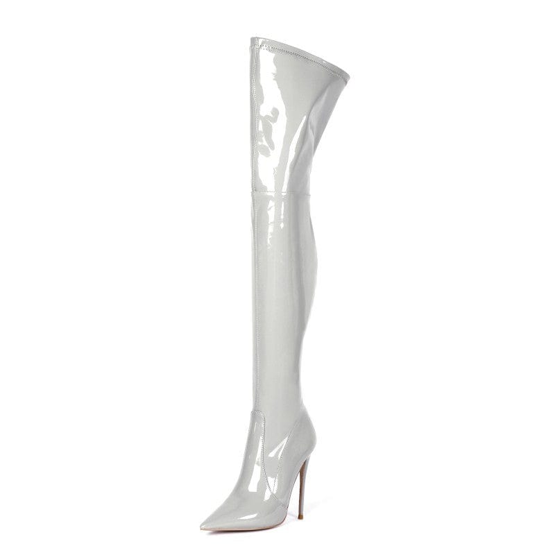 36 / 3 TX Autumn and winter new pointed toe stiletto heel gray red apricot rose red womens fashion boots