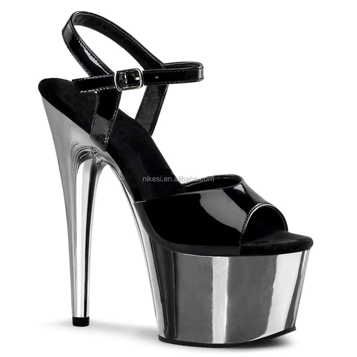 36 / Black 17 cm super high heels sexy stiletto sandals platform platform platform model show shoes