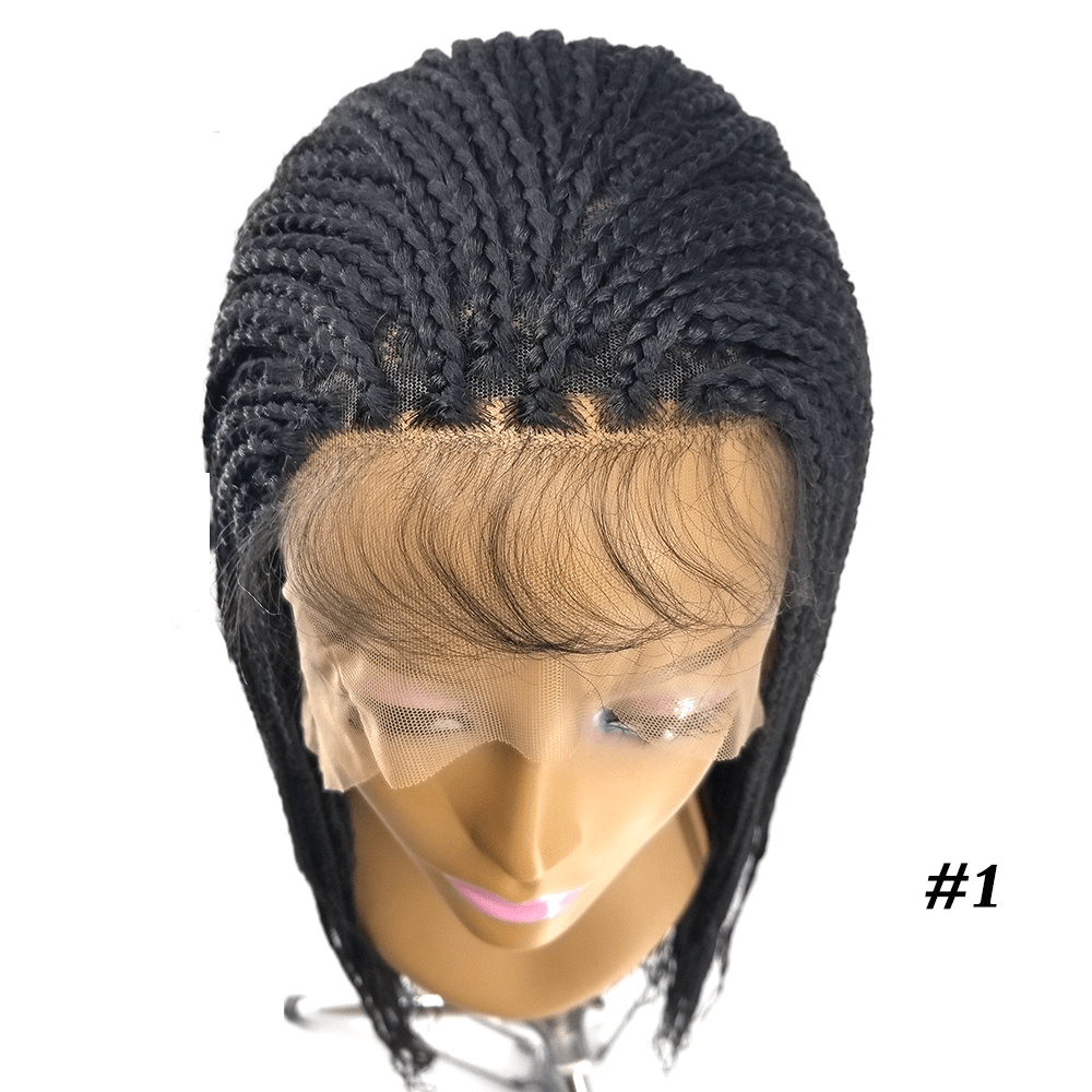 36 Inches / #1 New Arrival Synthetic Single Box Braid Lace Front Wig Natural Long Straight Braiding Hair #1 #1B #2color available for Daily Use