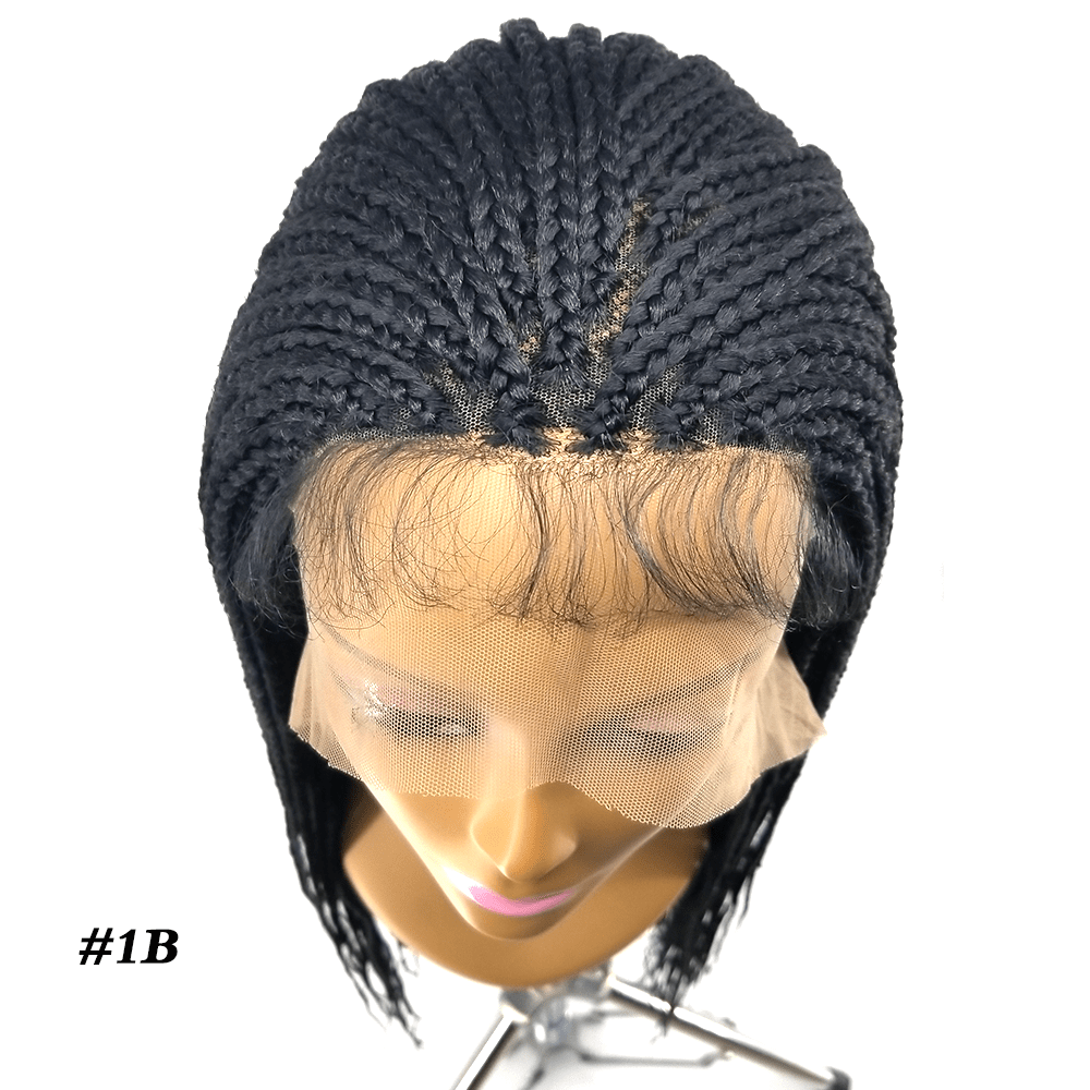 36 Inches / #1B New Arrival Synthetic Single Box Braid Lace Front Wig Natural Long Straight Braiding Hair #1 #1B #2color available for Daily Use