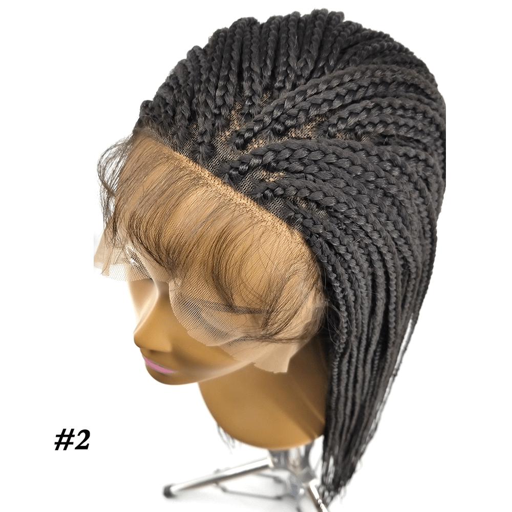 36 Inches / #2 New Arrival Synthetic Single Box Braid Lace Front Wig Natural Long Straight Braiding Hair #1 #1B #2color available for Daily Use