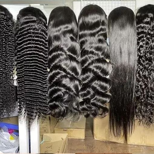 36 Inches / Natural color Dropshipping  Manufacturer Jerry Curly 4*4 Transparent Lace Closure Wig 180% Density Raw Human Hair Wig For Black Women