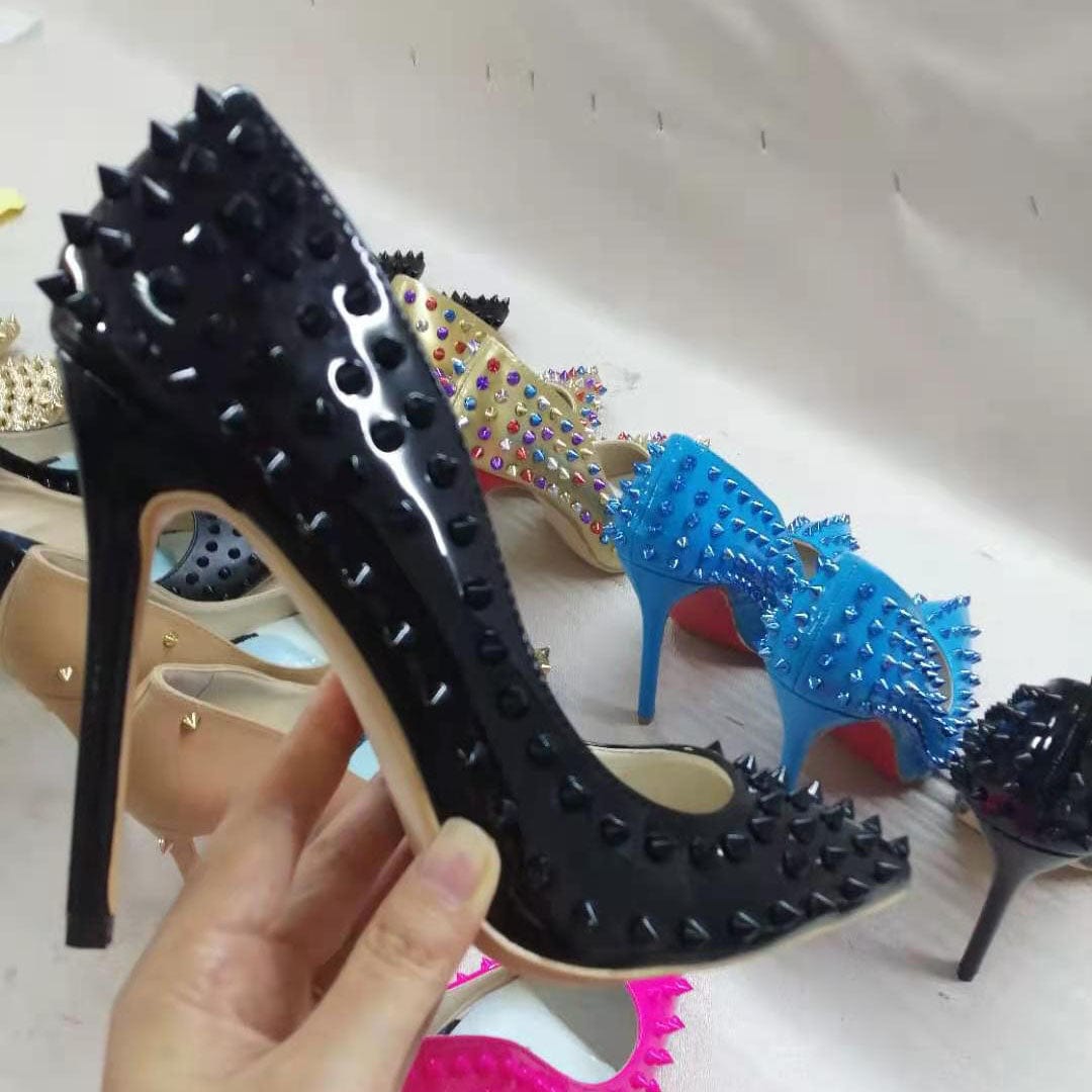 37 / 2 TX Spring and autumn all-match stilettos large size pointed toe multicolor high heel women's fashion single shoes stiletto