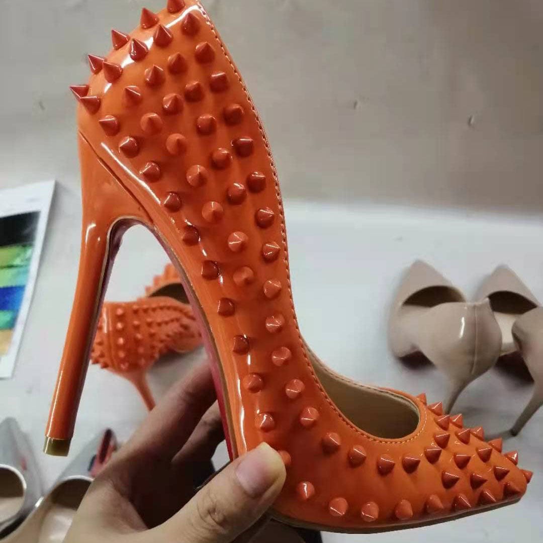 38 / 7 TX Spring and autumn all-match stilettos large size pointed toe multicolor high heel women's fashion single shoes stiletto