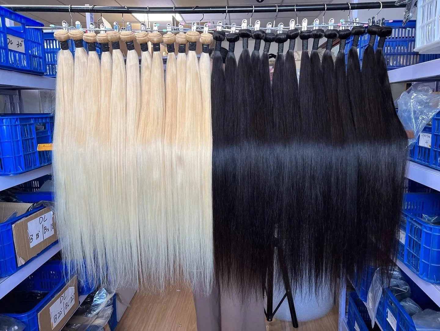 38 Inches / Blonde #613 Can dyed Can bleached Top Grade Brazilian Virgin Hair Extensions Straight Body Wave Blonde Color 613 thick end for black women