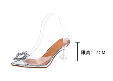 38 / Transparent 7cm Ladies transparent heels women sandals No.106