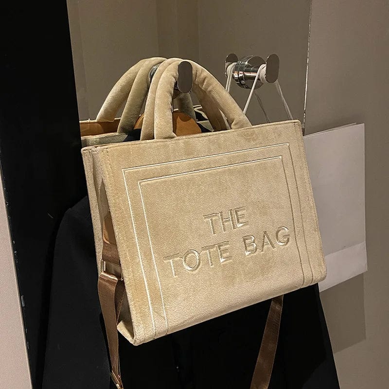 38x12x28cm / 9908 Khaki Fall Winter Designer Ladies Large Suede Casual Tote Bags Luxury Velvet Branded The Tote Bags 2022 Ins Fashion Shoulder Purses