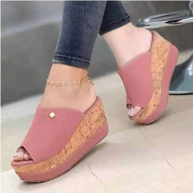 39 / Pink FS082  2022 Summer Peep Toe Sandals Fashion Platform Slippers Outdoor Casual Flip Flops Sandalias