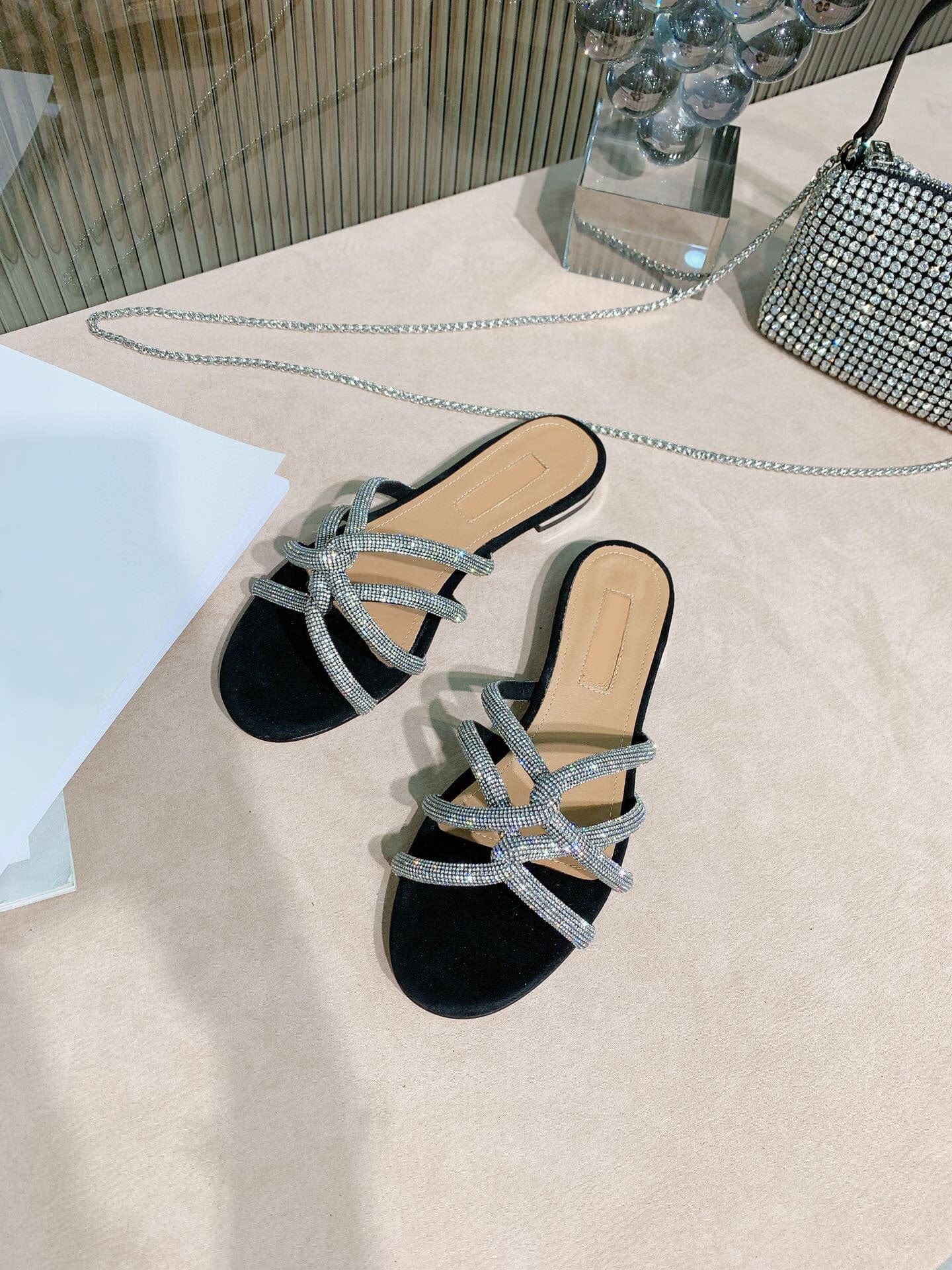 4 / black TX Women's summer slippers thick-heeled flip-flops square toe thick-soled sandals non-slip candy plastic jelly shoes
