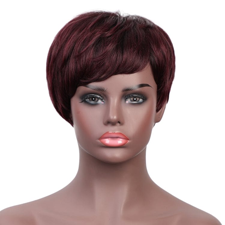 4 Inches / OT99J# China With Bangs Short Straight Wigs Black Women Bob Cheap Private Label 10A Brazilian 100% Raw Real Extension Human Hair Wigs