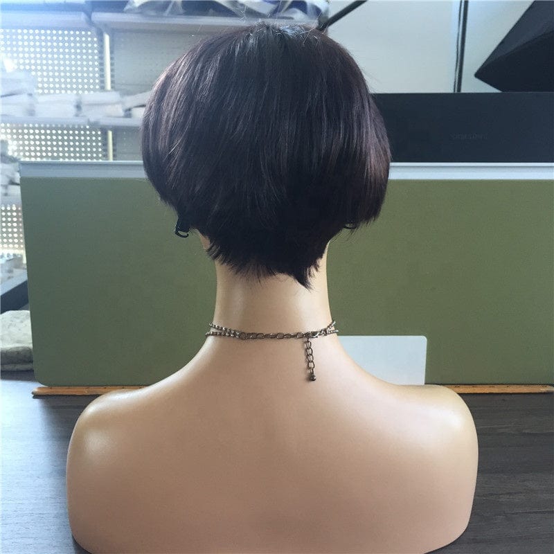 4 Inches / Pics Color Short Natural Wigs Synthetic Capless Wigs 1B/27 Color Pixie Cut Straight Hair