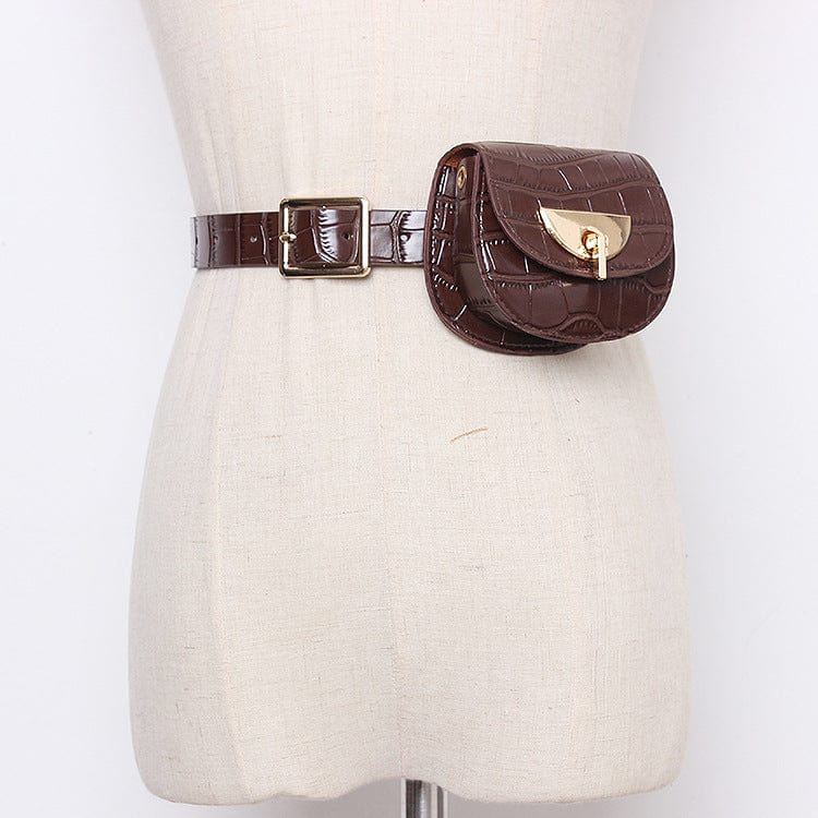4 Ladies new design stone design belt waist bags female cute small chain sling bags for women pu leather leopard fanny pack