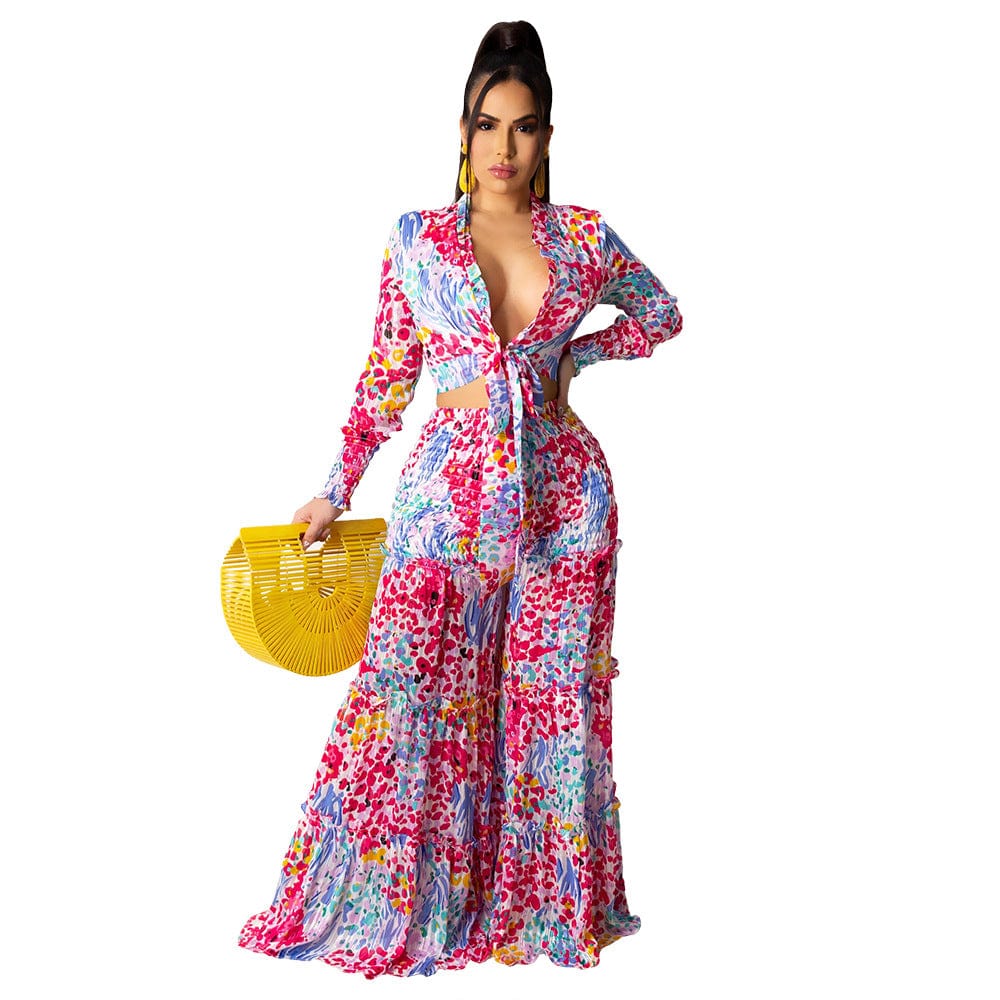 4 XL / 2 Custom 2022 Newest Europe And The United States Explosion Models Chiffon Printed Dress Clothes Kleid vestito sukienka jurk kjole