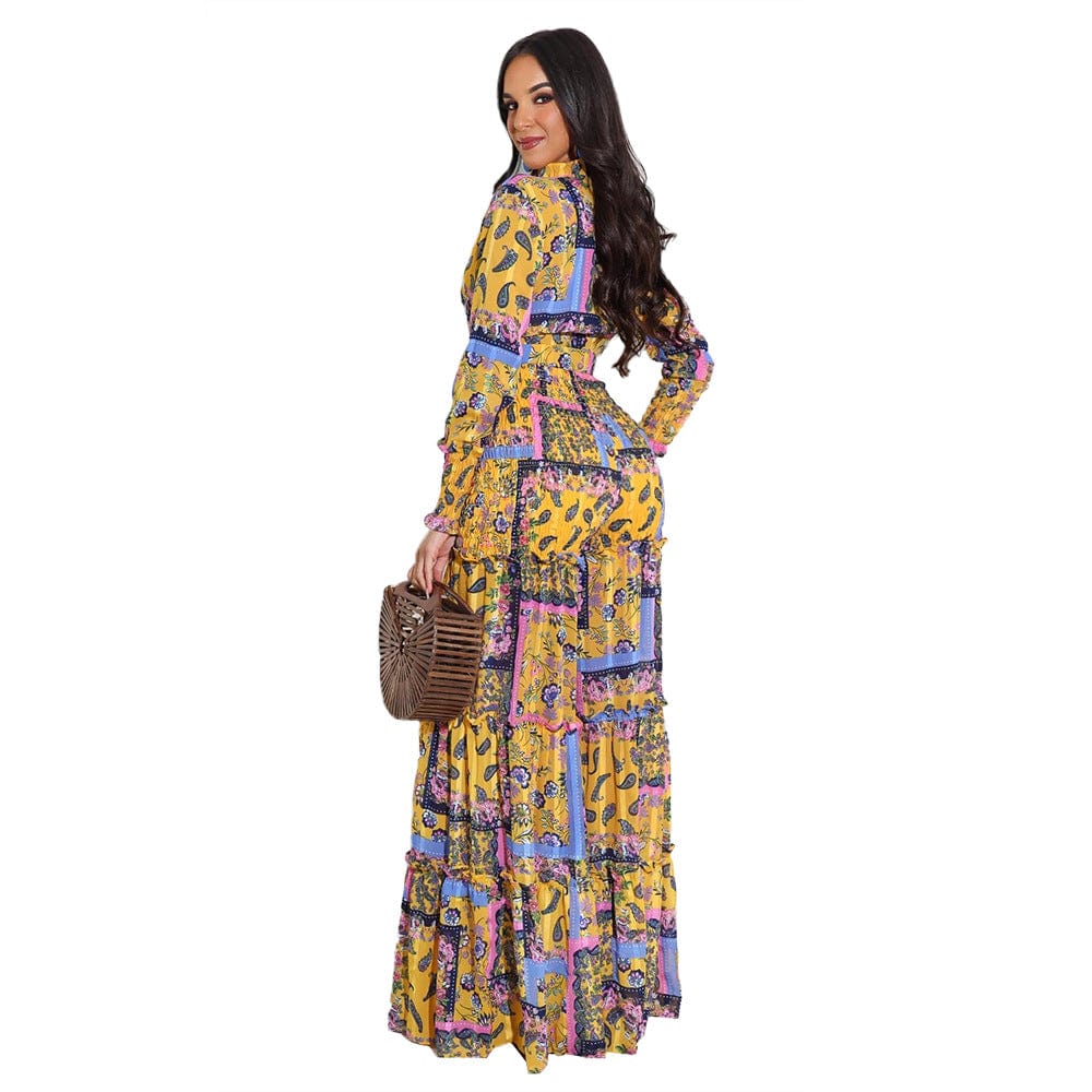 4 XL / 3 Custom 2022 Newest Europe And The United States Explosion Models Chiffon Printed Dress Clothes Kleid vestito sukienka jurk kjole