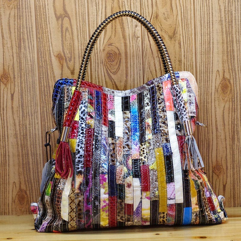 40*10*39cm / colors Colorful snake pattern real leather handbags crossbody shoulder handbags for women luxury custom logo woman handbags ladies