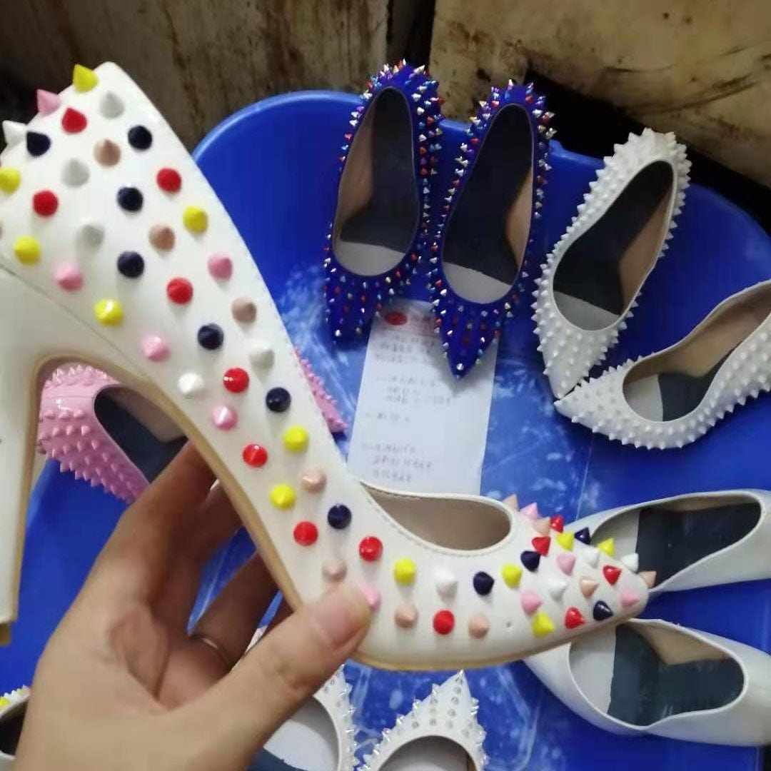40 / 10 TX Spring and autumn all-match stilettos large size pointed toe multicolor high heel women's fashion single shoes stiletto