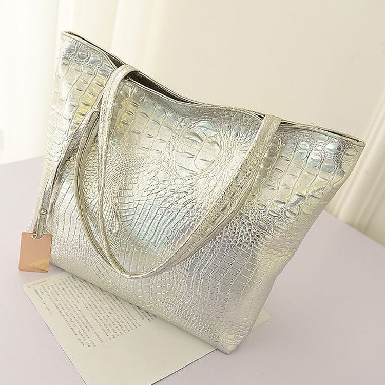 40*30*10cm / silver Alibaba Wholesale bolsos de mujer carteras Fashion Cheap large tote bag Golden Crocodile Ladies Purse Women Hand Bag