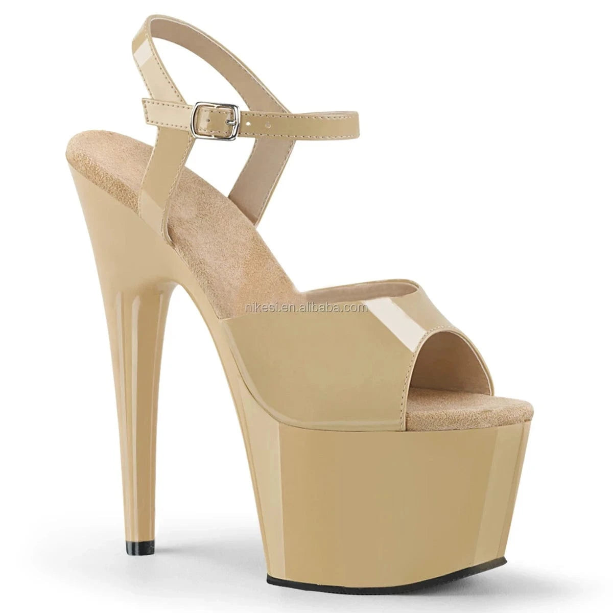 40 / Apricot 17 cm super high heels sexy stiletto sandals platform platform platform model show shoes