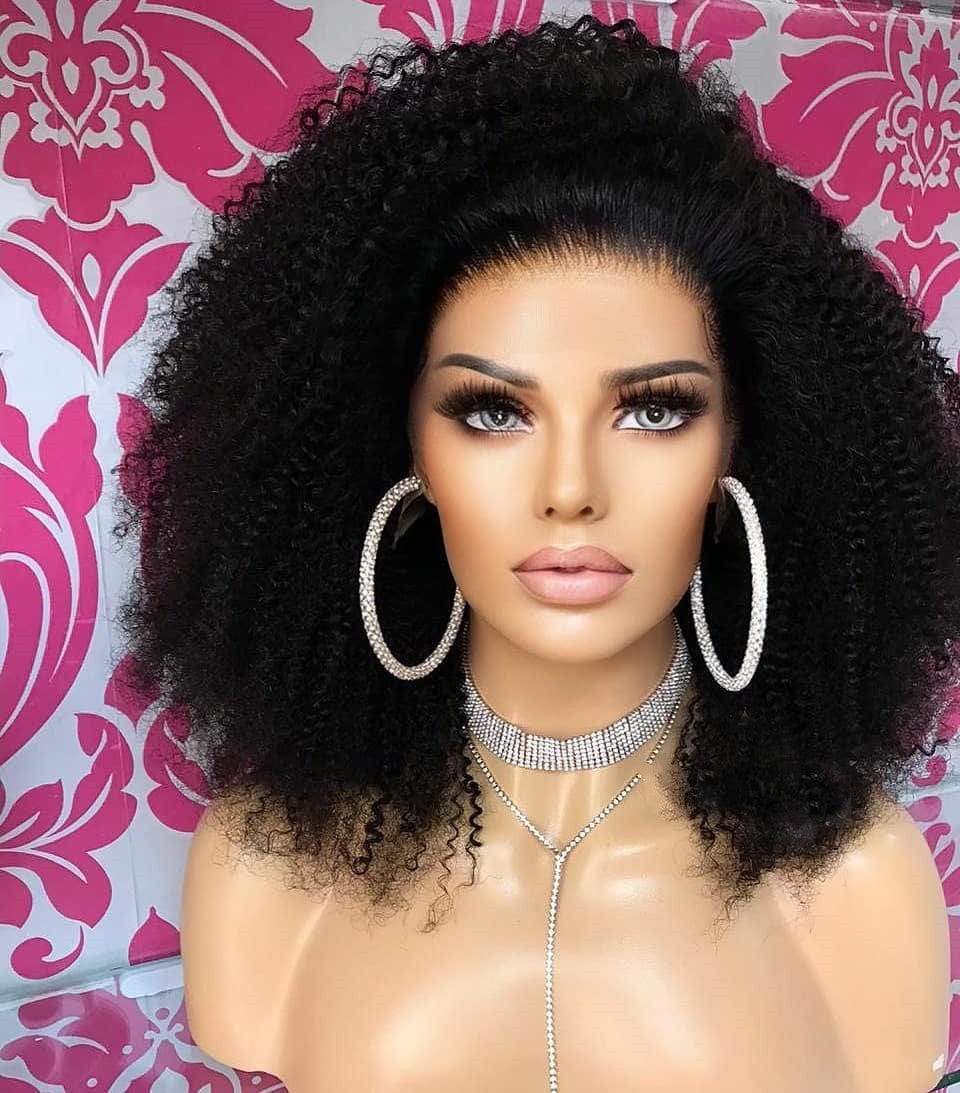 400% High Density Burmese Curly Virgin Unprocessed Full Cuticle Aligned Human Hair HD Lace Frontal Closure Wigs
