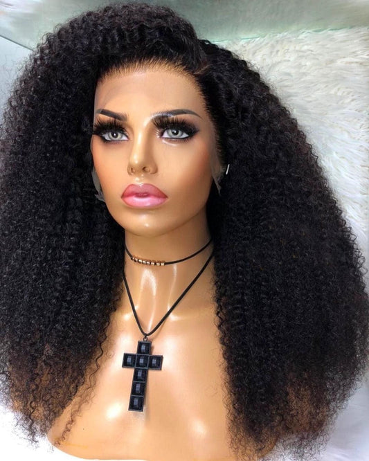 400% High Density Burmese Curly Virgin Unprocessed Full Cuticle Aligned Human Hair HD Lace Frontal Closure Wigs