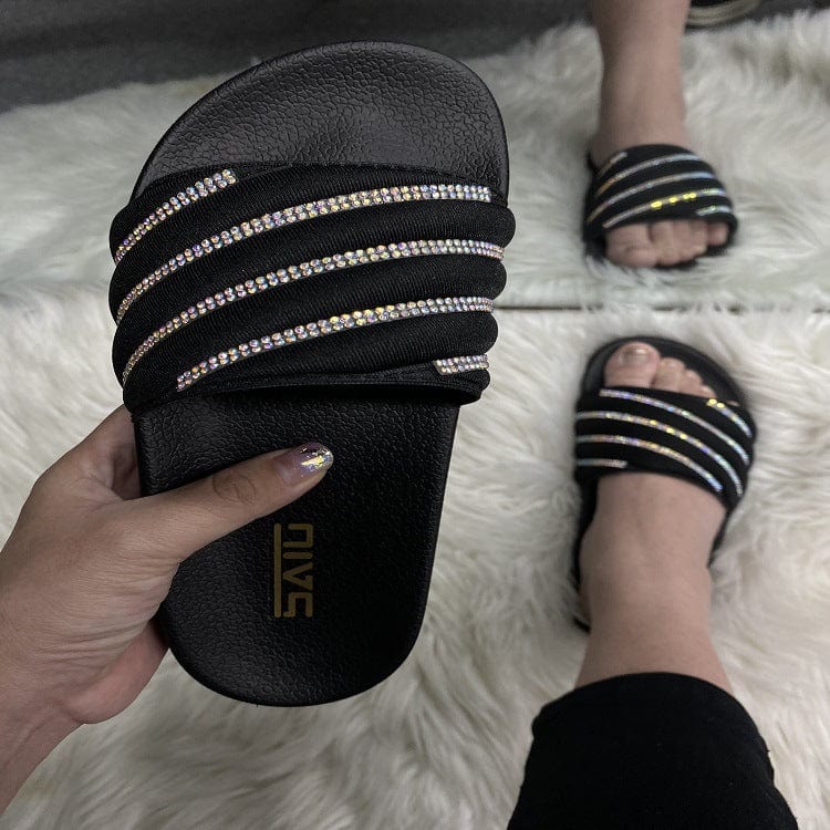 41 / Black Dropshipping shoes women sandals colorful printed outdoor slipper sandals