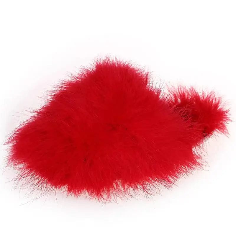 41 / Red 2022 Latest Fashion High Quality Solid Women's Fashion Soft Home Fluffy Fuzzy shoes Mongolian fur Slippers