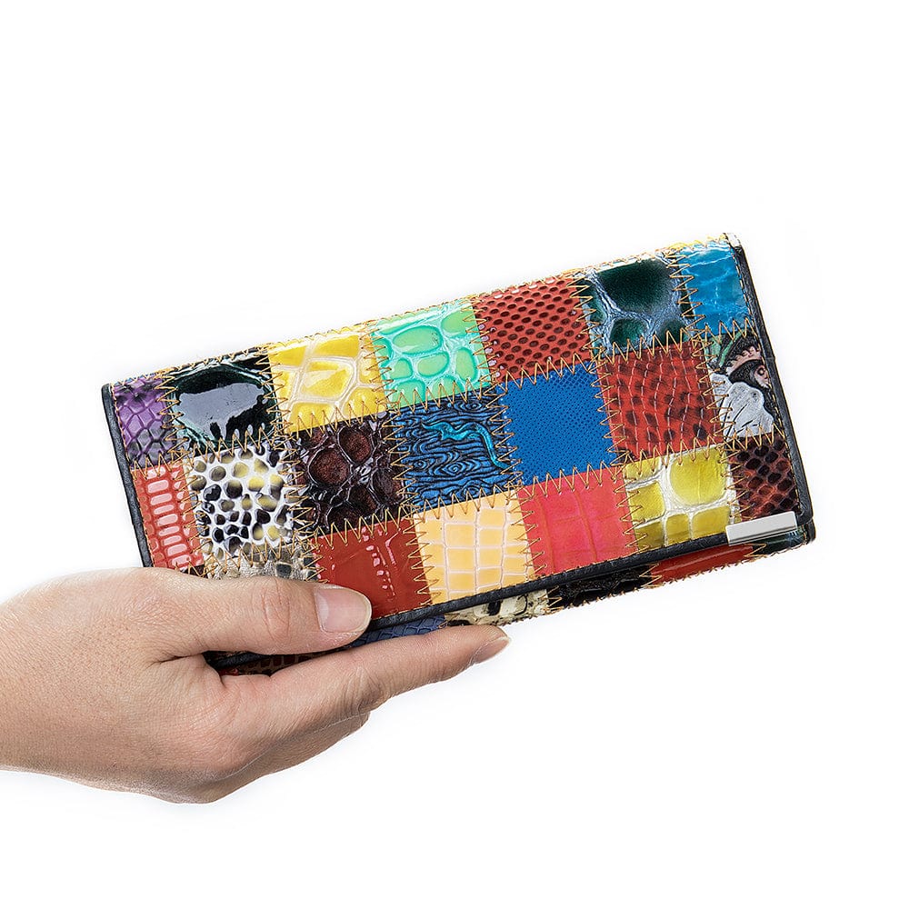 4131-colorful-FX WESTAL 4203 Women's Clutch Wallet with Long Zipper Boho Purses Coins and Cards Hasp Coin Wallet Designer Women Ladies Wallet