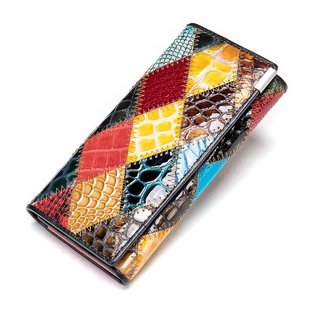 4131-colorful-LX WESTAL 4203 Women's Clutch Wallet with Long Zipper Boho Purses Coins and Cards Hasp Coin Wallet Designer Women Ladies Wallet